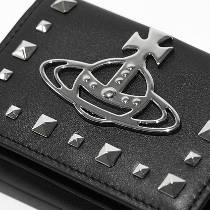 Vivienne Westwood レディース 3つ折り財布 LEATHER STUDS TRIFOLD WALLET 51070054M L00DN BLACK ブラック N402