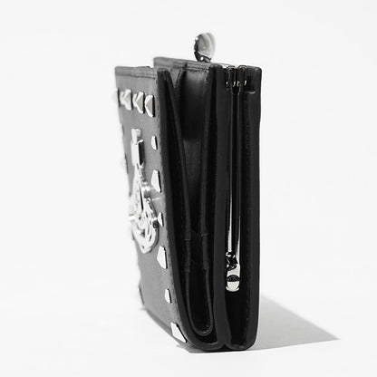 Vivienne Westwood レディース 2つ折り財布 LEATHER STUDS CLASP BIFOLD WALLET 51070056M L00DN BLACK ブラック N402