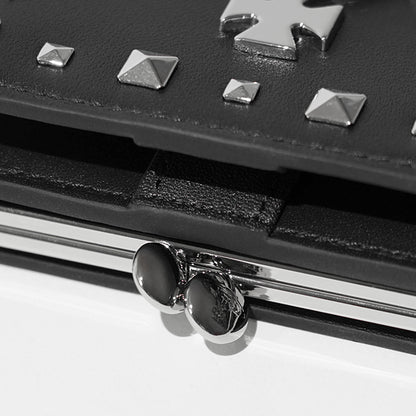 Vivienne Westwood レディース 2つ折り財布 LEATHER STUDS CLASP BIFOLD WALLET 51070056M L00DN BLACK ブラック N402