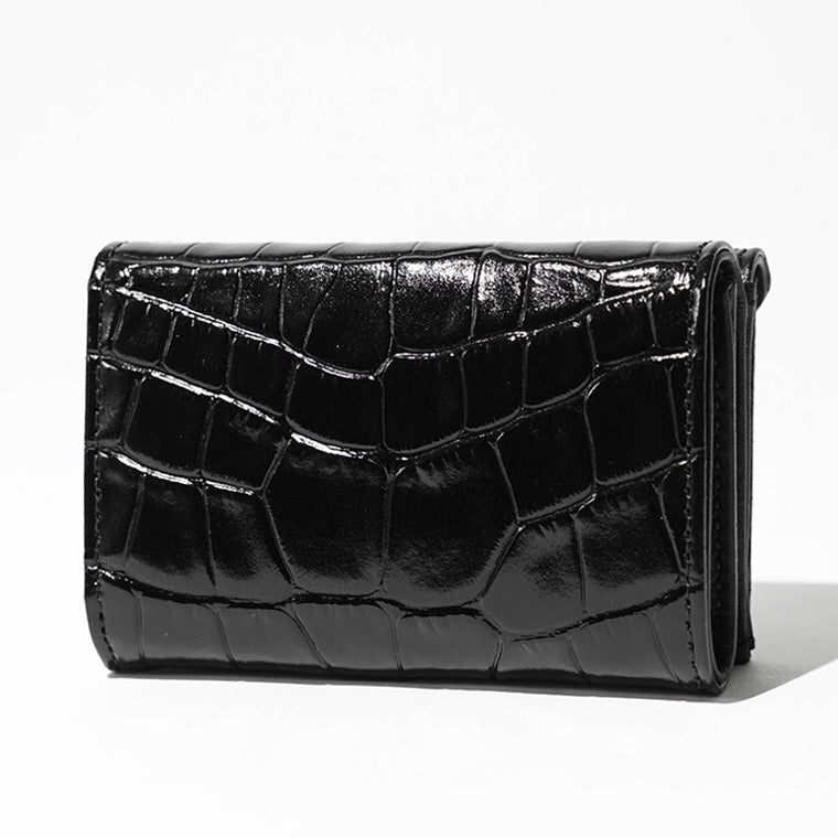 Vivienne Westwood レディース 3つ折り財布 EMBOSS CROC LEATHER ENVELOPE BILLFOLD 5115002EW L0098 BLACK ブラック N401