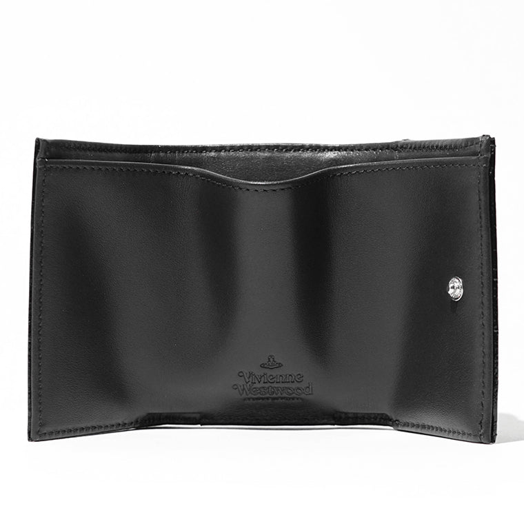 Vivienne Westwood レディース 3つ折り財布 EMBOSS CROC LEATHER ENVELOPE BILLFOLD 5115002EW L0098 BLACK ブラック N401