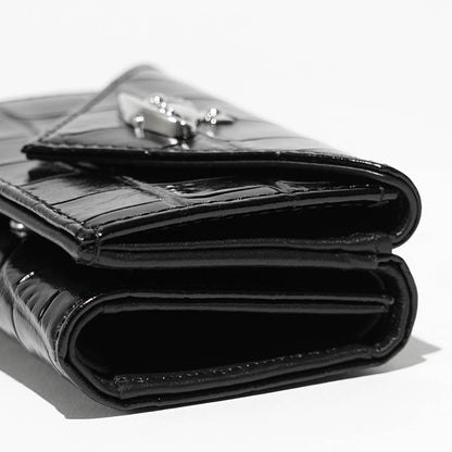 Vivienne Westwood レディース 3つ折り財布 EMBOSS CROC LEATHER ENVELOPE BILLFOLD 5115002EW L0098 BLACK ブラック N401