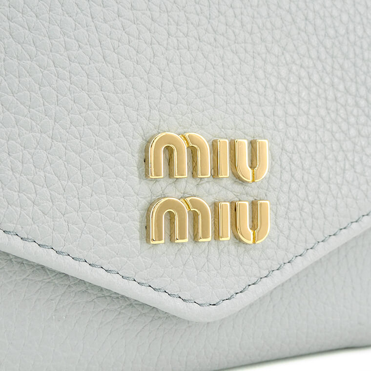 MIU MIU レディース 3つ折り財布 VIT DAINO 5MH043 2DT7 FIORDALISO コーンフラワーブルー F0591