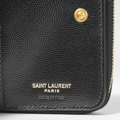 SAINT LAURENT レディース 2つ折り財布 CASSANDRE MATELASSE COMPACT ZIP AROUND WALLET 668288 BOW01 NERO ブラック 1000