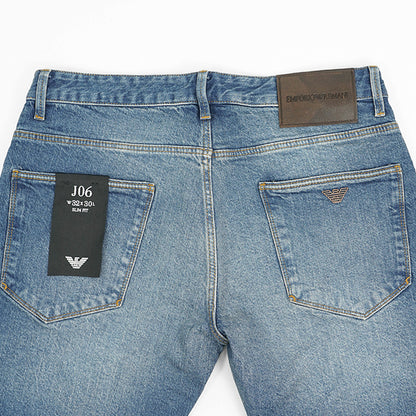 【2024AW CLEARANCE SALE】 EMPORIO ARMANI メンズ ジーンズ 6D1J06 1D67Z DENIM BLU MD ウォッシュブルー 0942