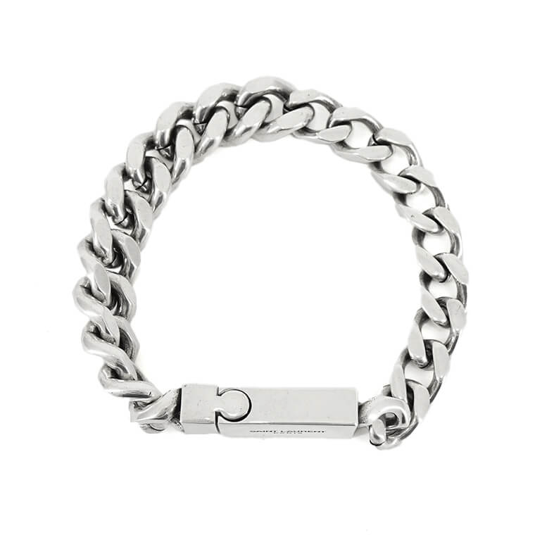 SAINT LAURENT メンズ レディース ブレスレット CURB CHAIN BRACELET 731208 Y1500 OXIDIZED SILVER シルバー 8142