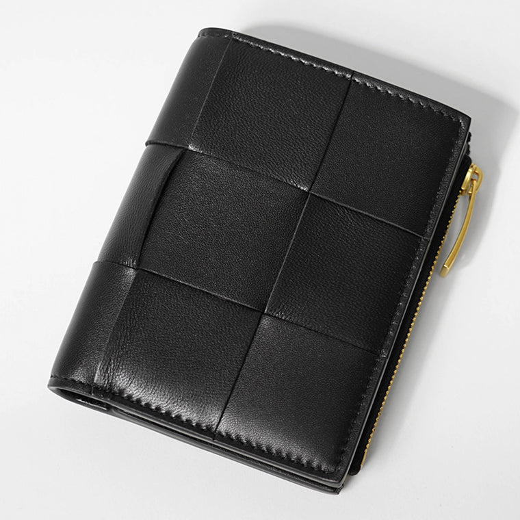 BOTTEGA VENETA レディース 2つ折り財布 742698 VCQC4 BLACK GOLD ブラック ゴールド 8425