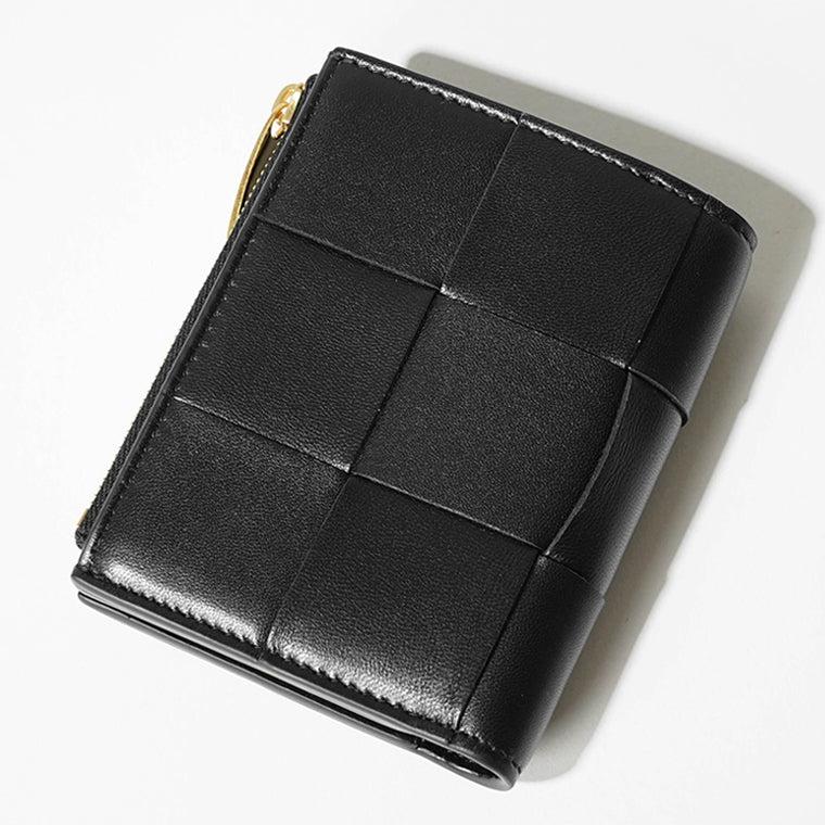 BOTTEGA VENETA レディース 2つ折り財布 742698 VCQC4 BLACK GOLD ブラック ゴールド 8425