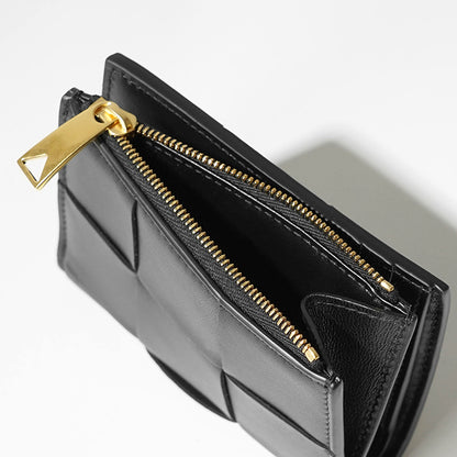 BOTTEGA VENETA レディース 2つ折り財布 742698 VCQC4 BLACK GOLD ブラック ゴールド 8425
