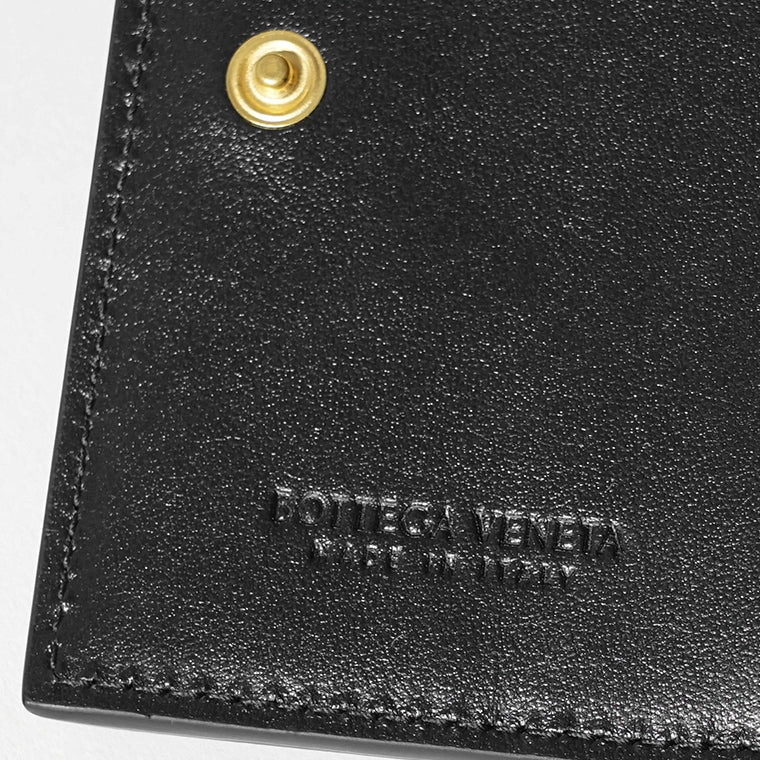 BOTTEGA VENETA レディース 2つ折り財布 742698 VCQC4 BLACK GOLD ブラック ゴールド 8425