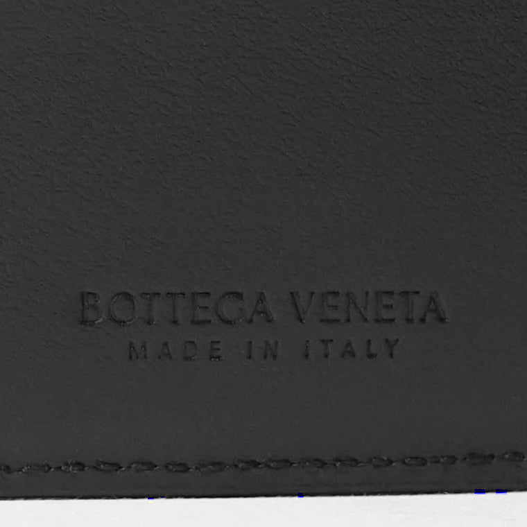 BOTTEGA VENETA メンズ 2つ折り財布 CASSETE 743004 VBWD2 BLACK SILVER ブラック シルバー 8803