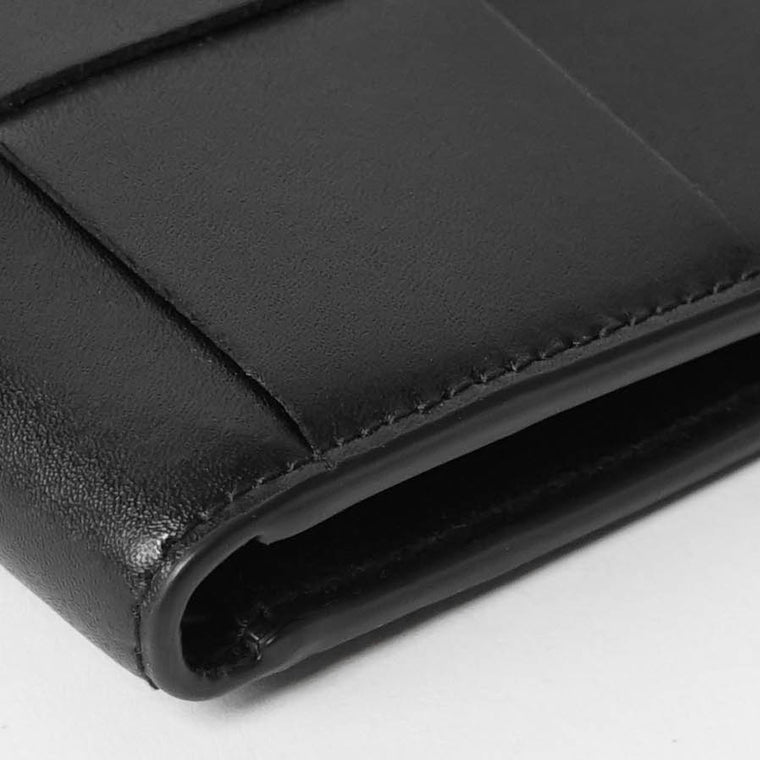 BOTTEGA VENETA メンズ 2つ折り財布 CASSETE 743004 VBWD2 BLACK SILVER ブラック シルバー 8803