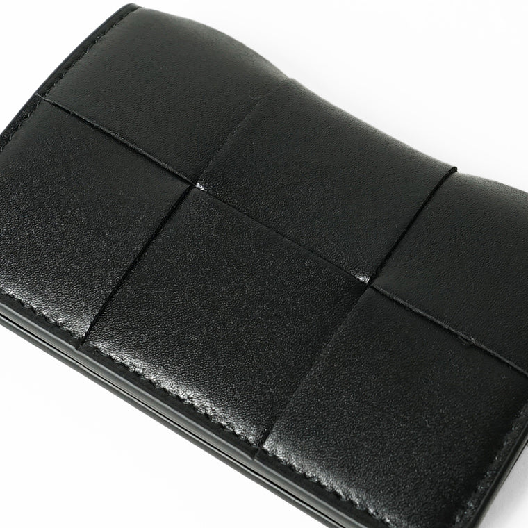 BOTTEGA VENETA メンズ カードケース CASSETE 755370 VBWD3 BLACK SILVER ブラック シルバー 8803