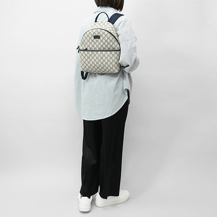 GUCCI KIDS キッズ バックパック GG SUPREME 782708 FAC4E ベージュ ネイビー 4075