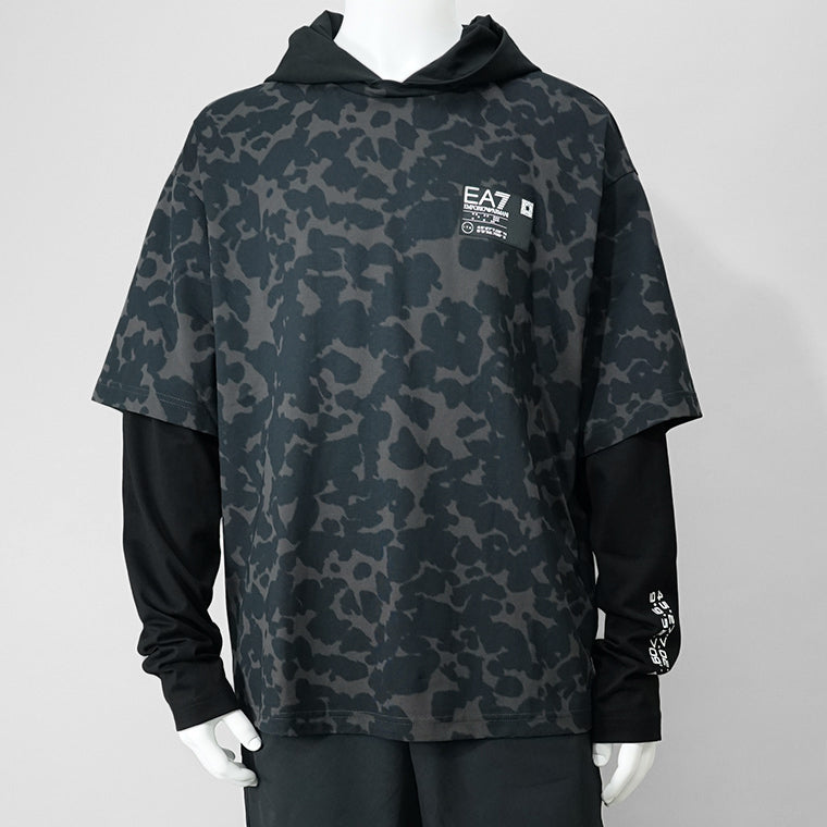 【SUMMER FINAL SALE】 EMPORIO ARMANI EA7 VISIBILITY Line メンズ パーカー 7M000245 AF12874 FANCY DARK GREY グレー系 F8033