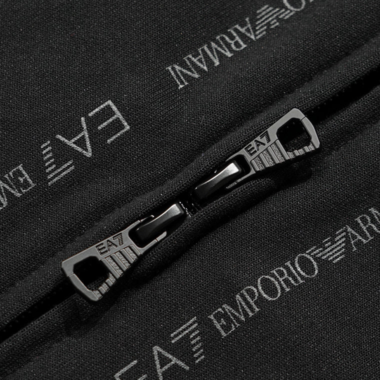 EMPORIO ARMANI EA7 メンズ ジップアップパーカー GRAPHIC SERIES 7M001392 AF12660 BLACK SMOKED PEARL FANCY ブラック FC039