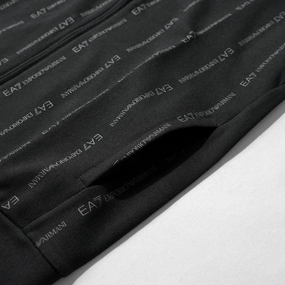 EMPORIO ARMANI EA7 メンズ ジップアップパーカー GRAPHIC SERIES 7M001392 AF12660 BLACK SMOKED PEARL FANCY ブラック FC039