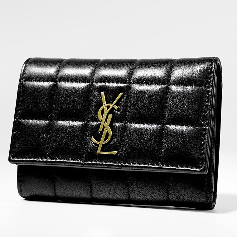 SAINT LAURENT レディース 3つ折り財布 CASSANDRE MATELASSE CARRE COMPACT BIFOLD WALLET 800763 AABVP NERO ブラック 1000