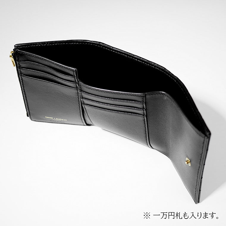 SAINT LAURENT ブラック三つ折り財布 SAINT LAURENT [正規ラッピング済] Saint Laurent サンローラン