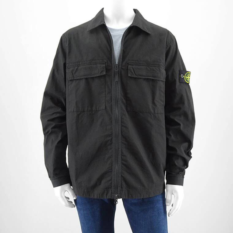 ストーンアイランド STONE ISLAND メンズ シャツブルゾン ブラック