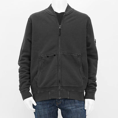 STONE ISLAND メンズ トラックジャケット ORGANIC COTTON DIAGONAL FLEECE 'OLD' EFFECT 811565241 ウォッシュブラック V0129