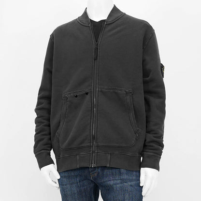 STONE ISLAND メンズ トラックジャケット ORGANIC COTTON DIAGONAL FLEECE 'OLD' EFFECT 811565241 ウォッシュブラック V0129