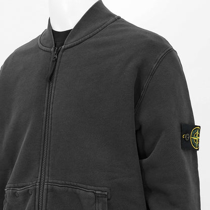 STONE ISLAND メンズ トラックジャケット ORGANIC COTTON DIAGONAL FLEECE 'OLD' EFFECT 811565241 ウォッシュブラック V0129