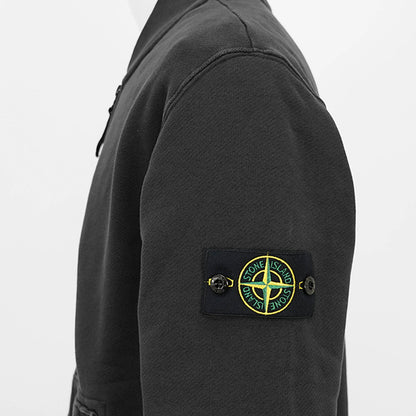 STONE ISLAND メンズ トラックジャケット ORGANIC COTTON DIAGONAL FLEECE 'OLD' EFFECT 811565241 ウォッシュブラック V0129