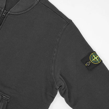 STONE ISLAND メンズ トラックジャケット ORGANIC COTTON DIAGONAL FLEECE 'OLD' EFFECT 811565241 ウォッシュブラック V0129