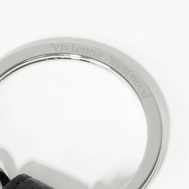 vivienne westwood レザーキーホルダー シルバー Vivienne Westwood☆ORBロゴフェイデントレザーミラーキーリング