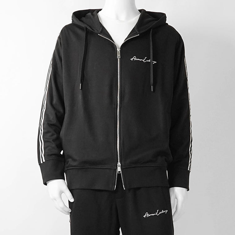 ARMANI EXCHANGE メンズ ジップアップパーカー 8NZMSH Z9N1Z BLACK ブラック 1200
