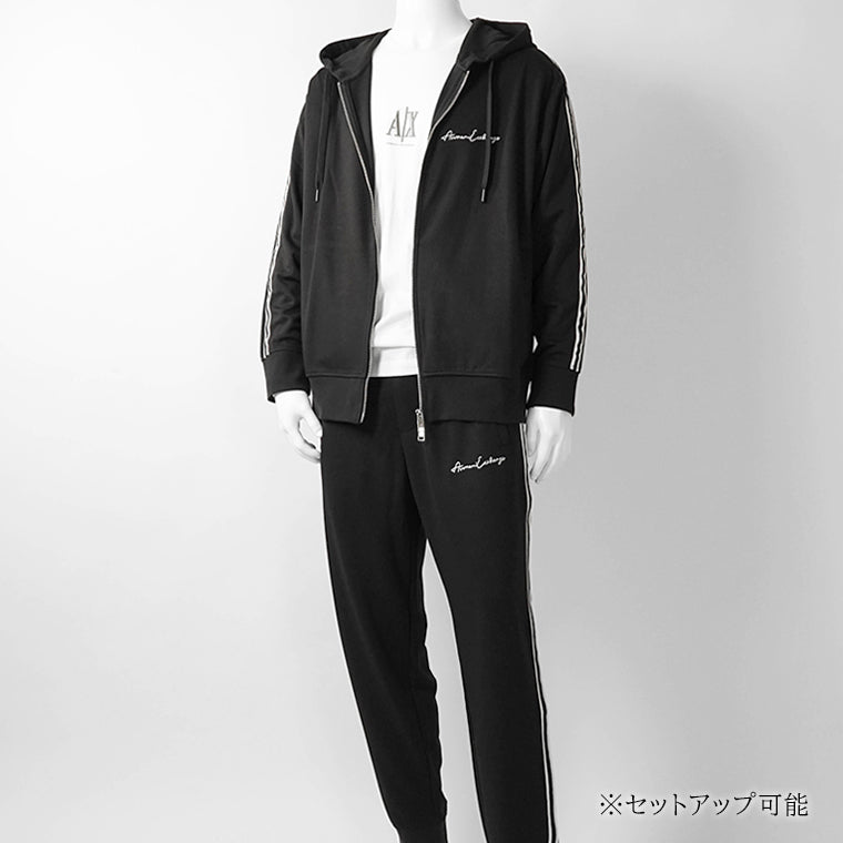 ARMANI EXCHANGE メンズ ジップアップパーカー 8NZMSH Z9N1Z BLACK ブラック 1200
