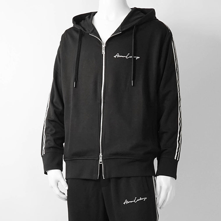 ARMANI EXCHANGE メンズ ジップアップパーカー 8NZMSH Z9N1Z BLACK ブラック 1200