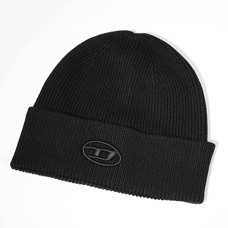 DIESEL ブラック ニット帽 ディーゼル DIESEL メンズ レディース ニットキャップ ブラック