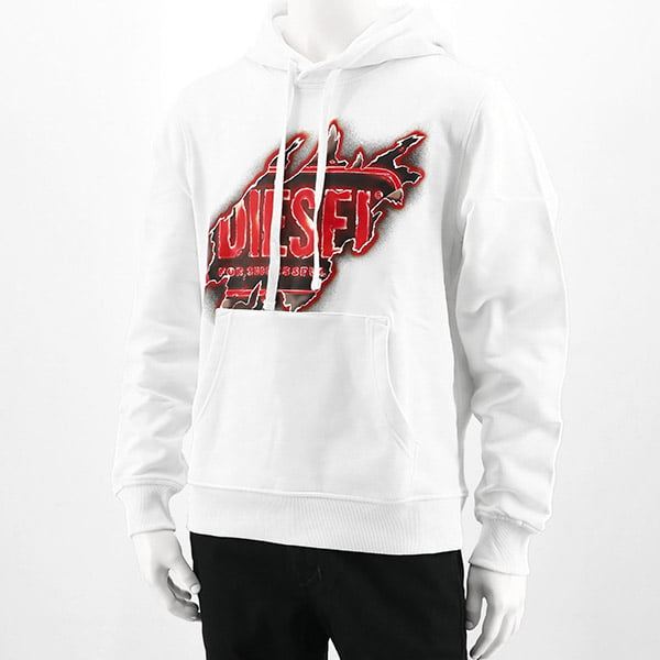 DIESEL メンズ パーカー S GINN HOOD E8 A09829 0BAWT ホワイト 100