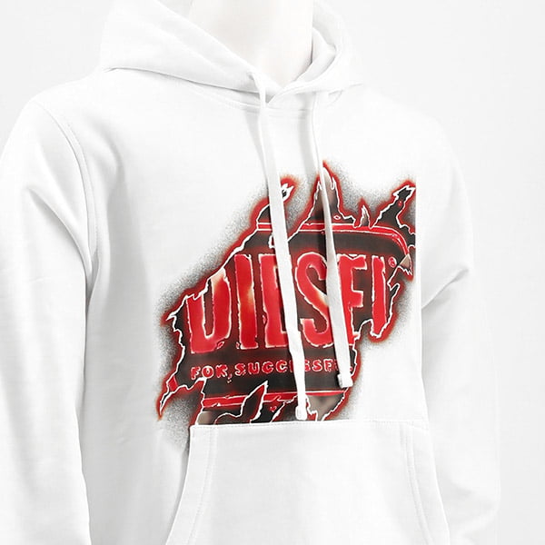 DIESEL メンズ パーカー S GINN HOOD E8 A09829 0BAWT ホワイト 100