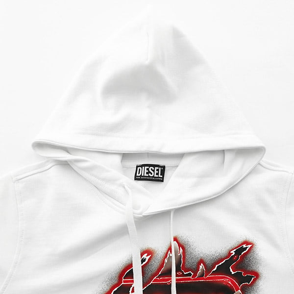 DIESEL メンズ パーカー S GINN HOOD E8 A09829 0BAWT ホワイト 100