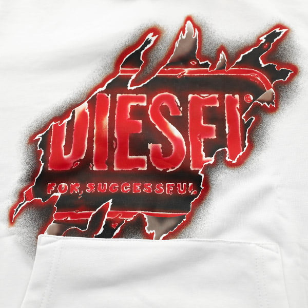 DIESEL メンズ パーカー S GINN HOOD E8 A09829 0BAWT ホワイト 100