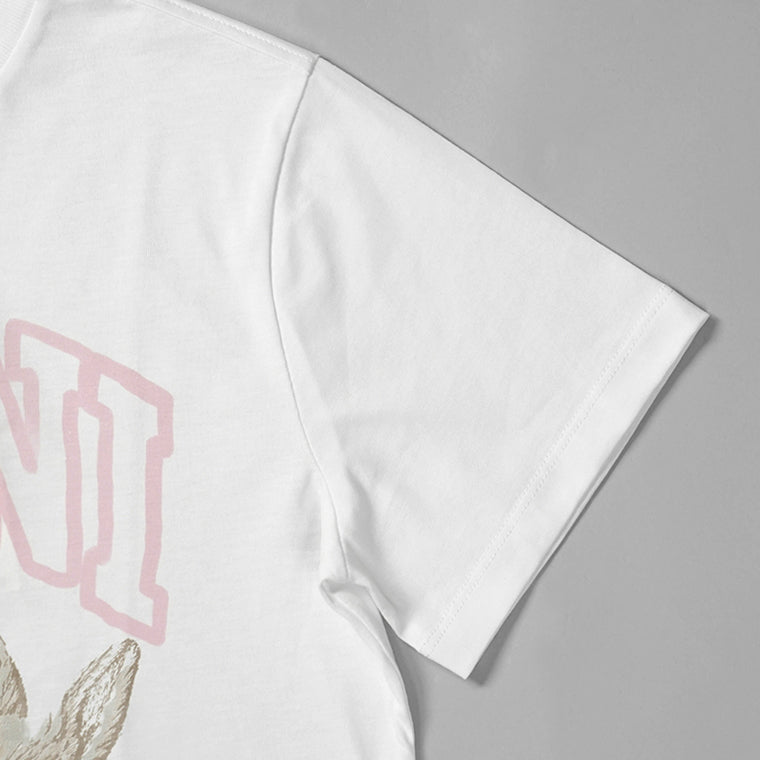 GANNI レディース Tシャツ WHITE ANIMALS PRINT T SHIRT A1050029 BRIGHT WHITE ホワイト 151