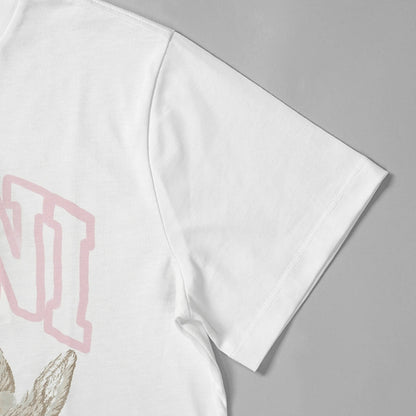 GANNI レディース Tシャツ WHITE ANIMALS PRINT T SHIRT A1050029 BRIGHT WHITE ホワイト 151