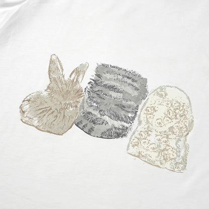 GANNI レディース Tシャツ WHITE ANIMALS PRINT T SHIRT A1050029 BRIGHT WHITE ホワイト 151
