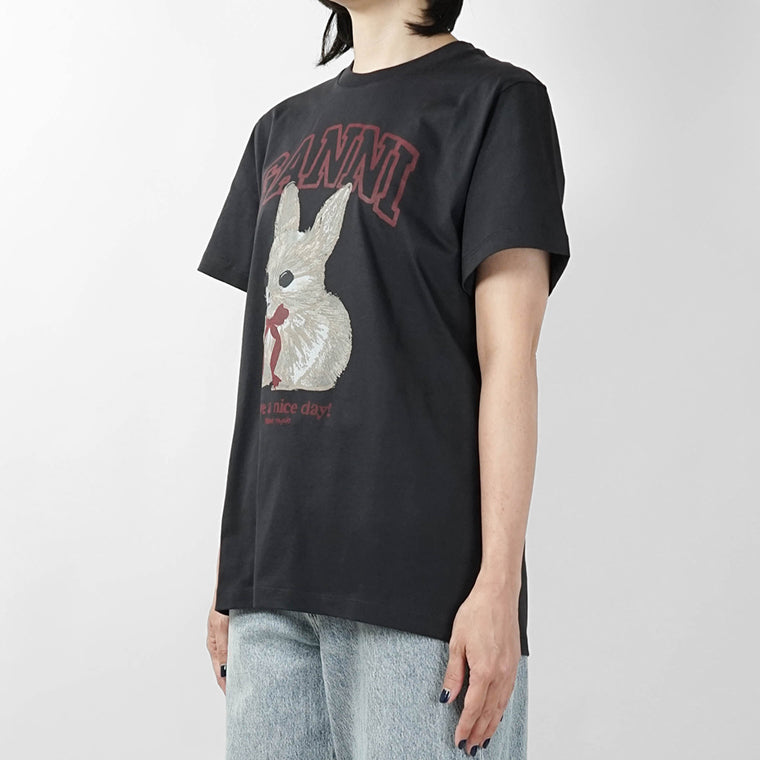 GANNI レディース Tシャツ A1050061 PHANTOM チャコールグレー 252