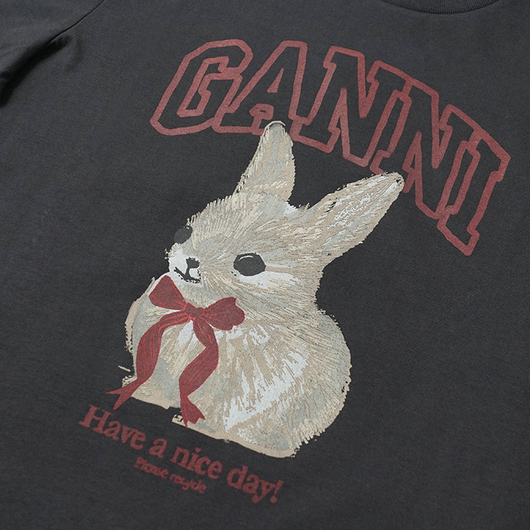 GANNI レディース Tシャツ A1050061 PHANTOM チャコールグレー 252