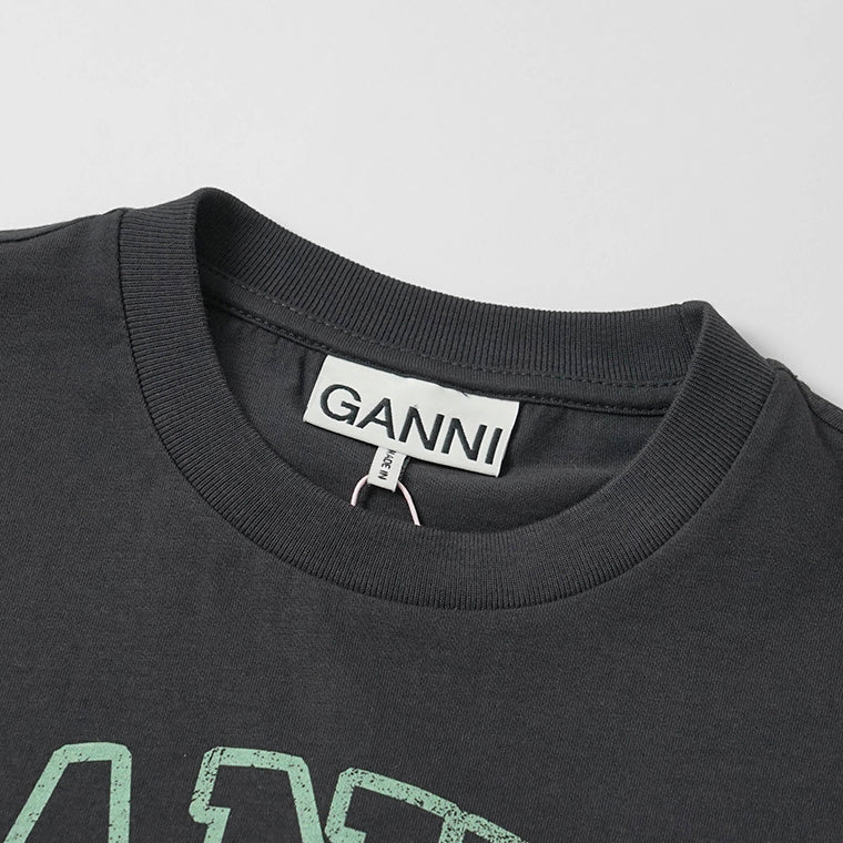 GANNI レディース Tシャツ A1050070 PHANTOM チャコールグレー 252