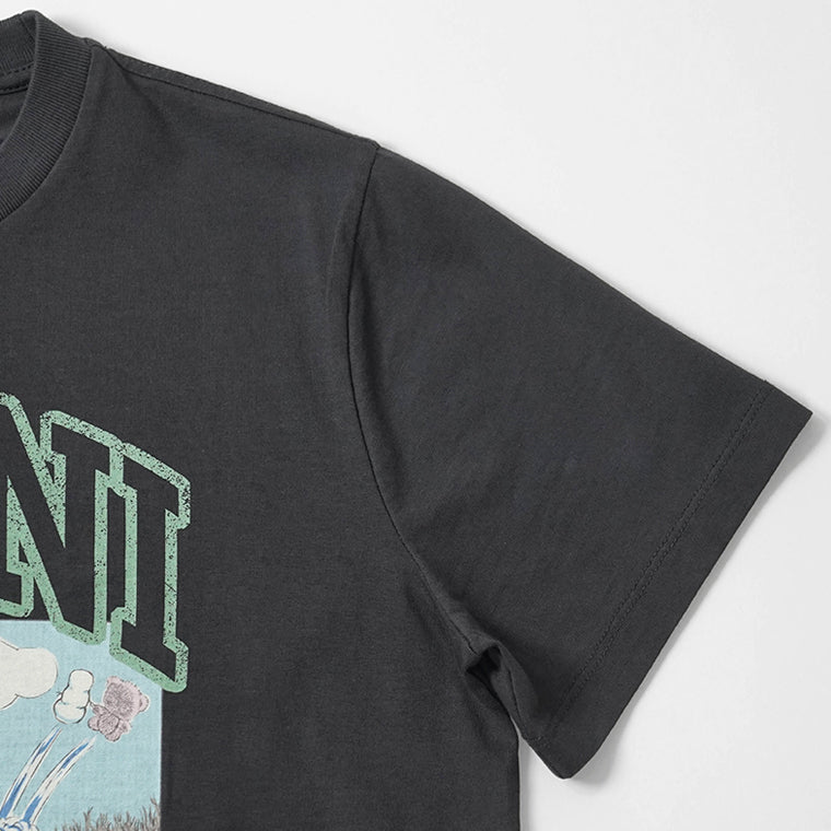 GANNI レディース Tシャツ A1050070 PHANTOM チャコールグレー 252