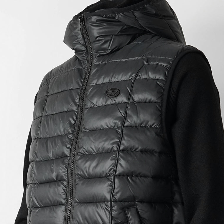 DIESEL メンズ ダウンベスト W TEMPLE JACKET A14718 0BHAZ ブラック 9XX