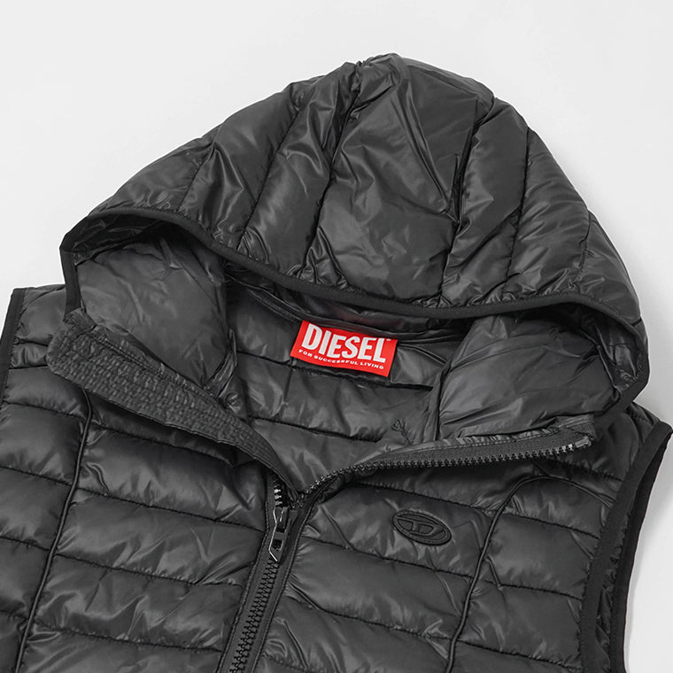 DIESEL メンズ ダウンベスト W TEMPLE JACKET A14718 0BHAZ ブラック 9XX