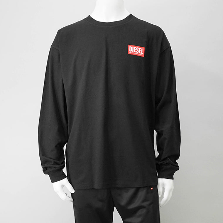 【SUMMER FINAL SALE】 DIESEL メンズ 長袖Tシャツ T BOXT LS LAB A14948 0NIAR ブラック 9XX