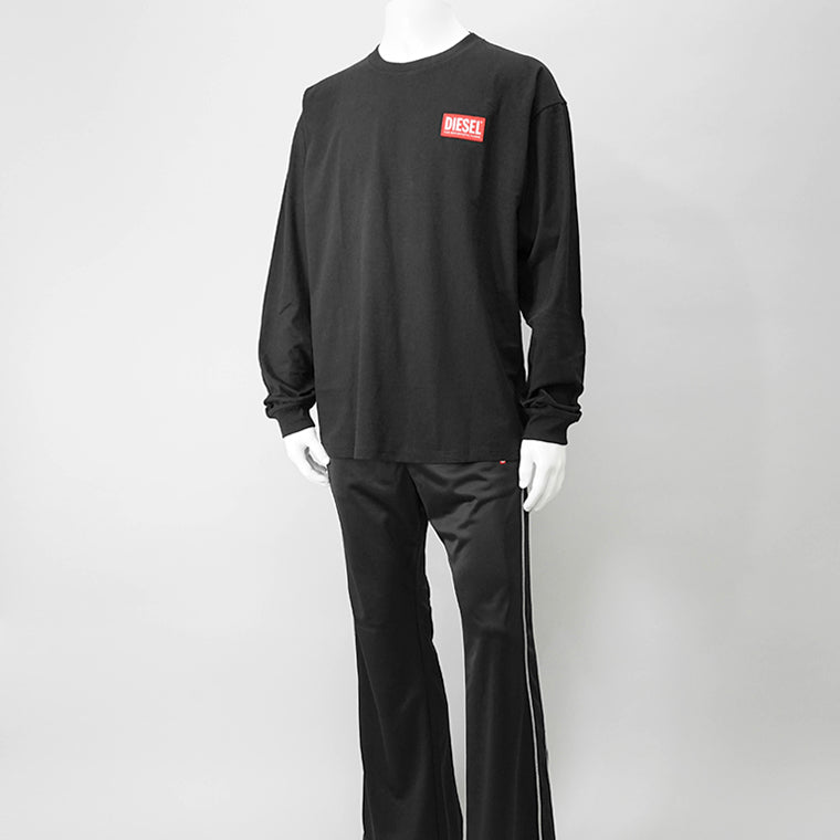 【SUMMER FINAL SALE】 DIESEL メンズ 長袖Tシャツ T BOXT LS LAB A14948 0NIAR ブラック 9XX