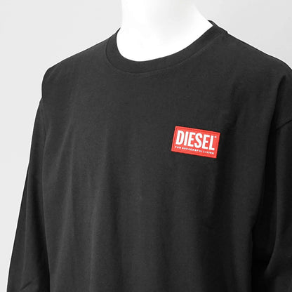 【SUMMER FINAL SALE】 DIESEL メンズ 長袖Tシャツ T BOXT LS LAB A14948 0NIAR ブラック 9XX